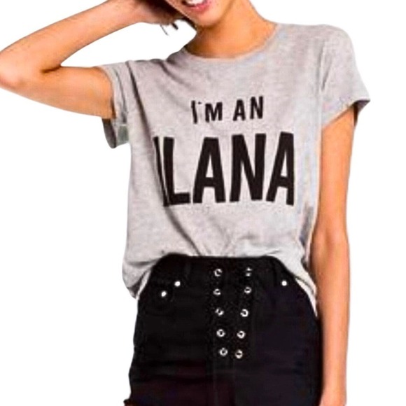 Wildfox NWT I'm An Ilana Broad City Statement Graphic Baby Tee Heather Gray XS - Picture 2 of 8